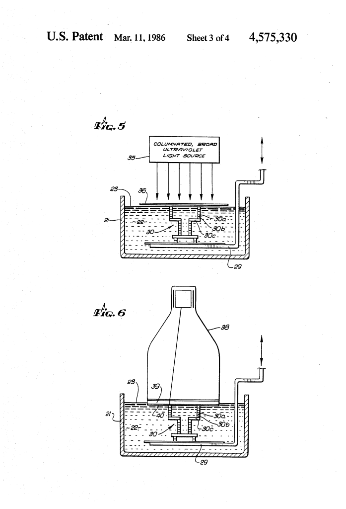 Patent image of a apparatus for production of three-dimensional objects by stereolithography